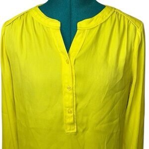 LOFT Chartreuse LS Button-Up Top, P:18, L:24.5